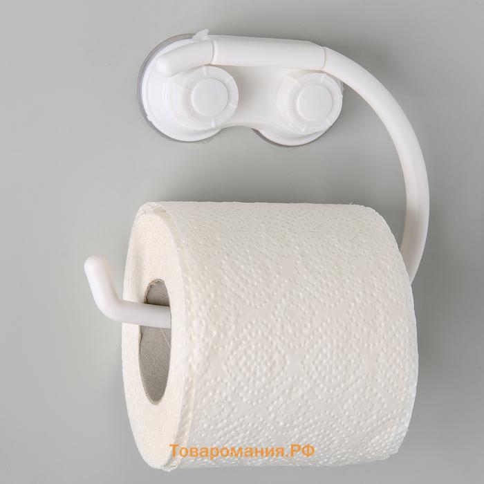 Держатель для туалетной бумаги на присосках, 14.5×15×3 см