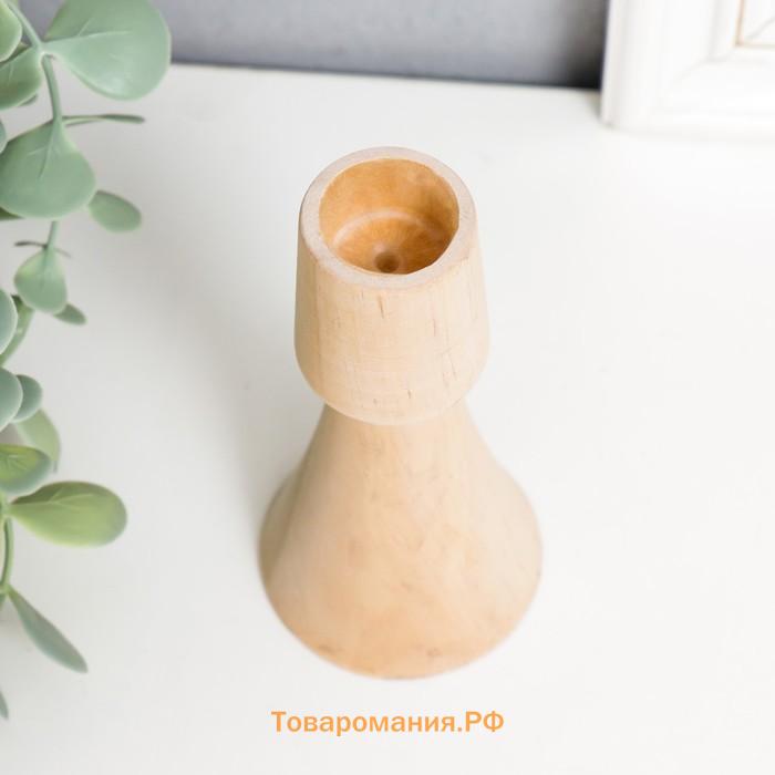 Деревянный подсвечник на 1 свечу «Север», натуральный, 11×5.5×5.5 см