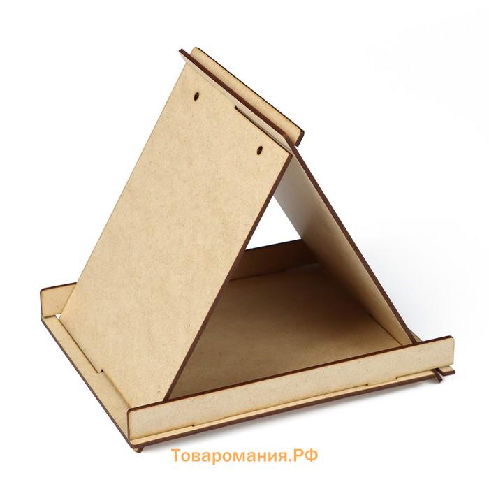 Кормушка - конструктор из ХДФ для птиц «Терция», своими руками, 16×18×23 см, Greengo