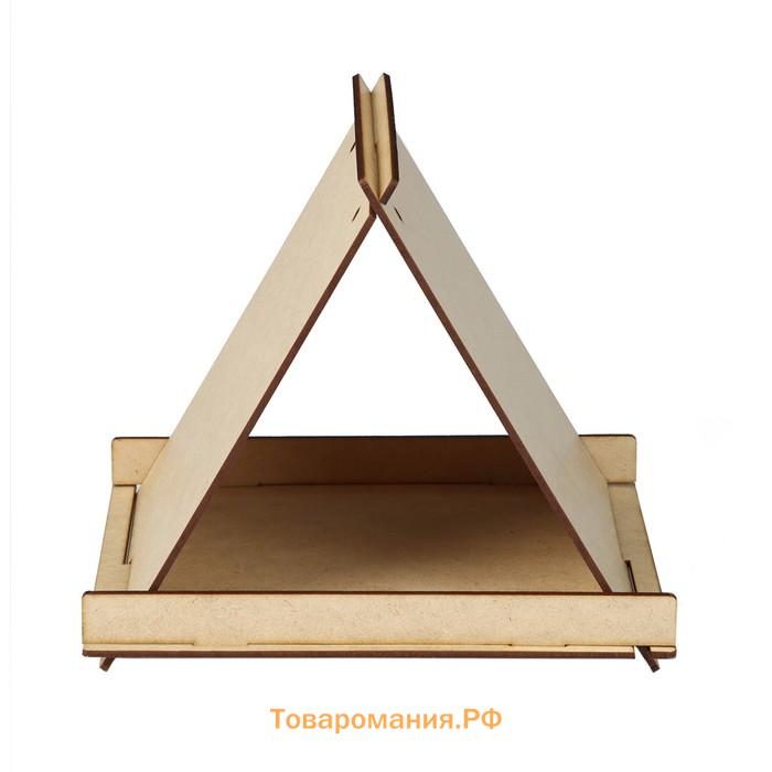 Кормушка - конструктор из ХДФ для птиц «Терция», своими руками, 16×18×23 см, Greengo