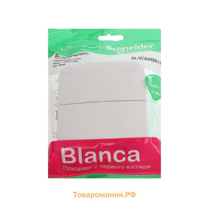 Выключатель SE Blanca, 6 А, 2 клавиши, IP20, накладной, белый, BLNVA065011