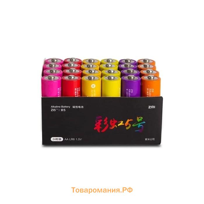 Батарейка алкалиновая Xiaomi ZMI Rainbow Zi5, AA, LR6-24BOX, 1.5 В, 24 шт.