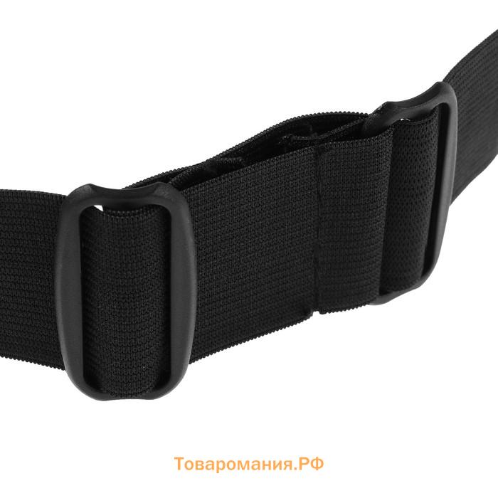 Очки-маска для езды на мототехнике, разборные, визор хром, чёрные
