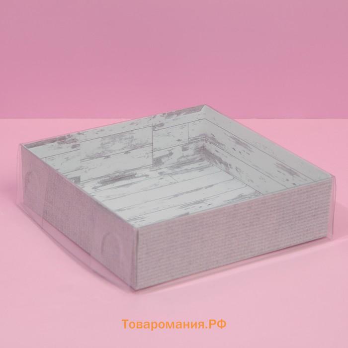 Кондитерская упаковка, коробка для макарун с PVC крышкой, Just for you, 12 х 12 х 3.5 см