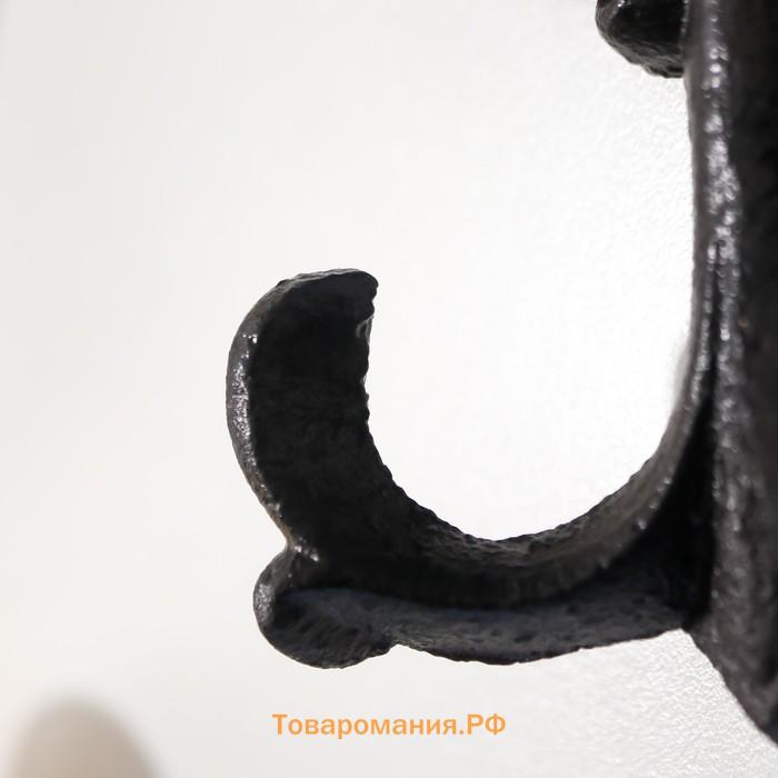 Крючки декоративные чугун «Геральдическая лилия», 15×4×9.8 см