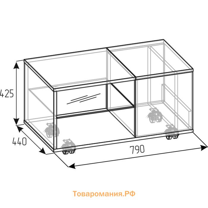 Стол журнальный Crown 16, 790 × 440 × 2113 мм, цвет дуб золотистый / графит