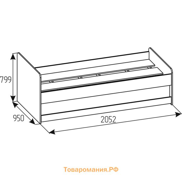 Кровать «Лойс 80», 2000 × 900 мм, 1900 × 800 × 180 мм, дуб золотистый / графит