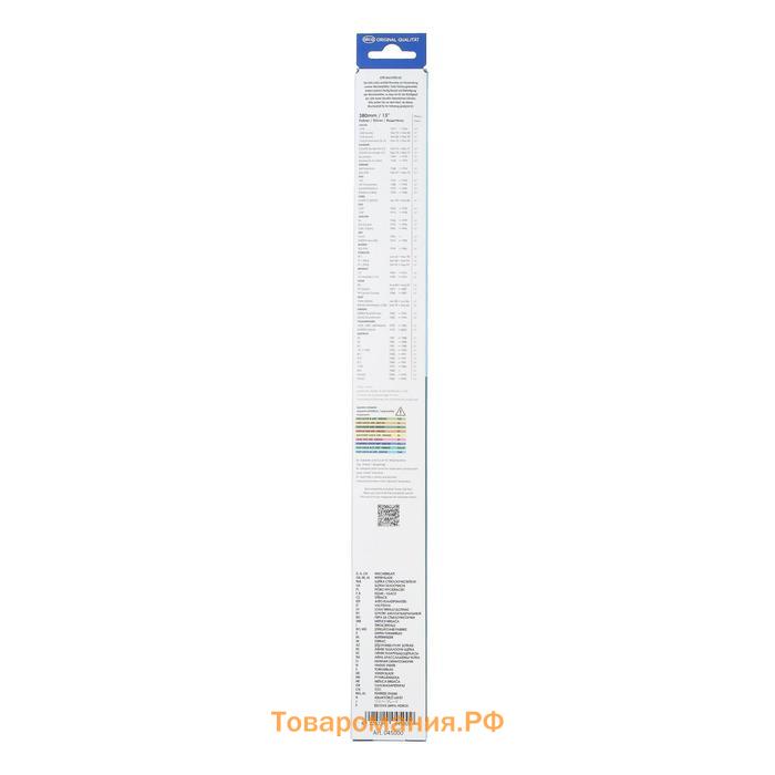 Щетка стеклоочистителя ALCA SUPER FLAT, 15"/ 380 мм бескаркасная