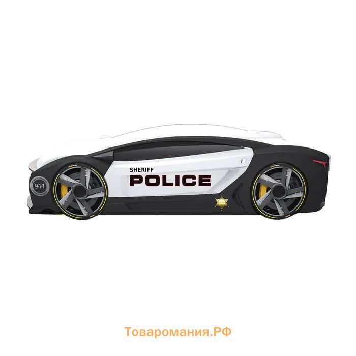 Кровать машинка Police «Манго-А», цвет чёрный