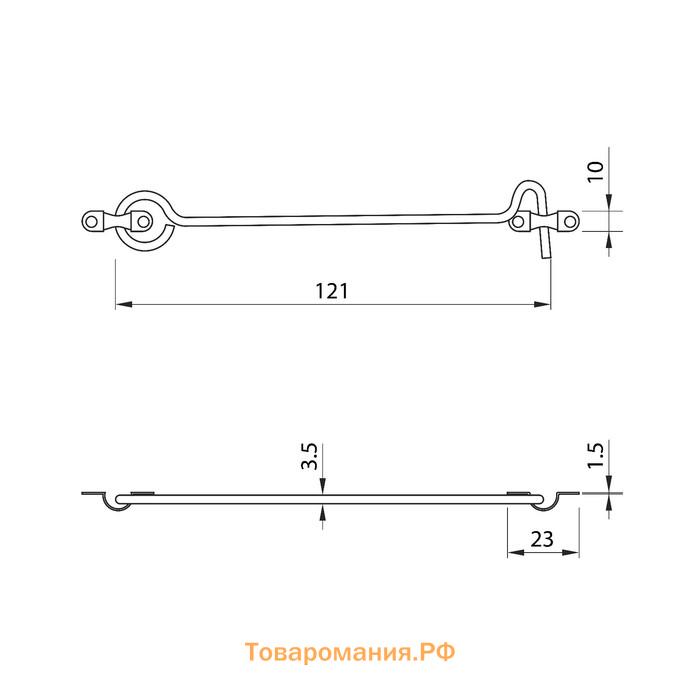 Крючок ветровой (мод.107-2), цвет золото