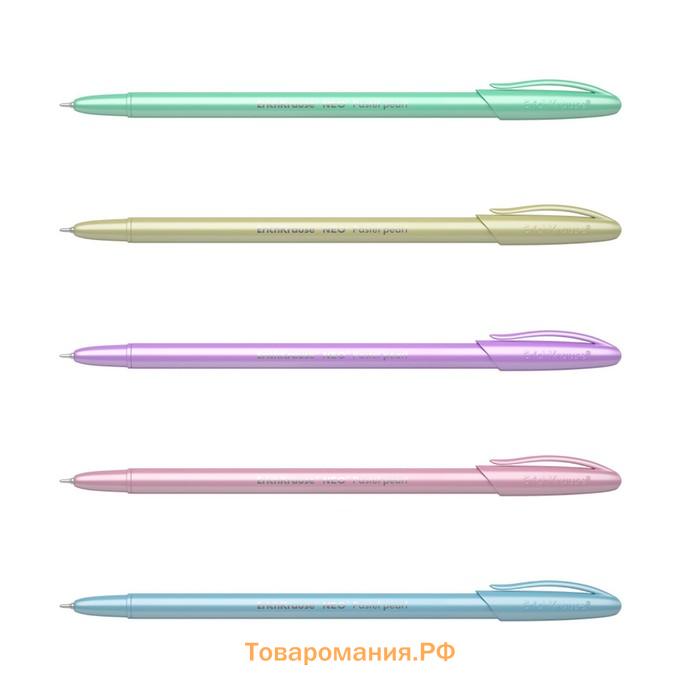 Ручка шариковая ErichKrause Neo Pastel Pearl, перламутровый корпус, игольчатый узел 0.7 мм, чернила синие, длина письма 1000 метров, МИКС