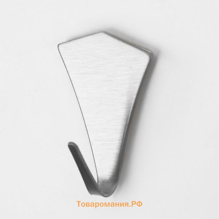 Крючки самоклеящиеся SAVANNA «Кристалл», 2 шт., металл, 4.4×3×2 см, хромированные
