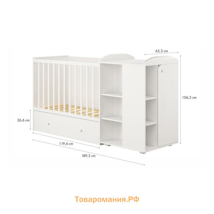 Кровать детская Polini kids Ameli 900, с комодом, цвет белый