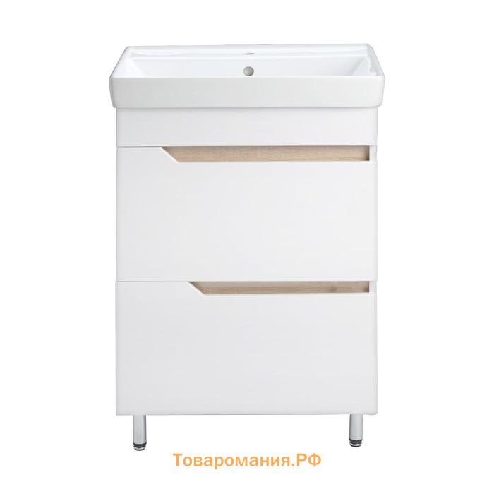 Комплект мебели для ванной: Тумба "Анталия 60-2" + раковина "Томь 60", 46,3 х 61 х 82 см
