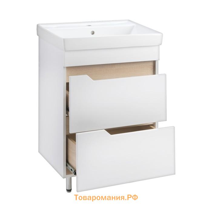 Комплект мебели для ванной: Тумба "Анталия 60-2" + раковина "Томь 60", 46,3 х 61 х 82 см