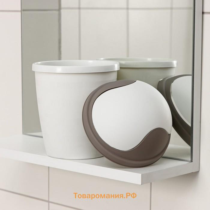 Контейнер для мусора Rambai, 1.5 л, d=14.5 см, h=21 см, круглый, светло-серый