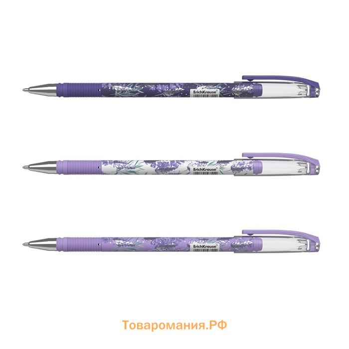 Ручка шариковая ErichKrause "ColorTouch Lavender", узел 0.7 мм, синяя, тонкое письмо, резиновый держатель, стержень с дизайном, микс