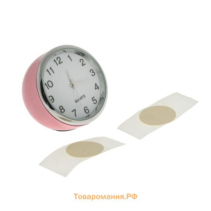 Часы автомобильные, внутрисалонные, d=4.5 см, розовые