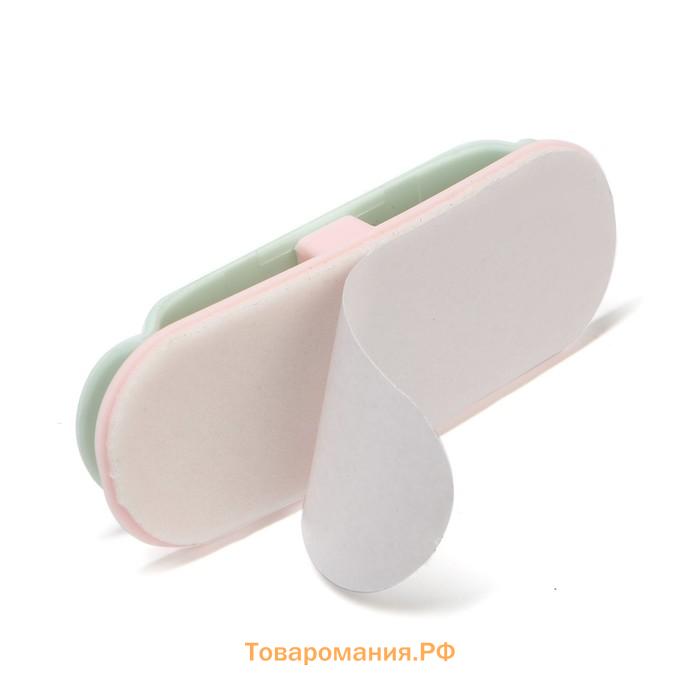 Держатель для проводов 75×30 мм, синий, 4 шт.