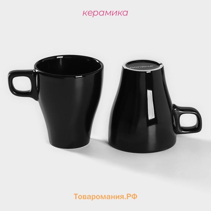 Кружки  Coffee break, 300 мл, набор 2 шт., керамика, чёрные