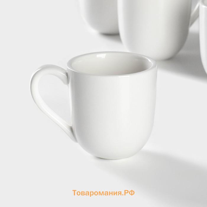 Набор кружек Magistro Mien, 270 мл, 6 шт., фарфор, белый