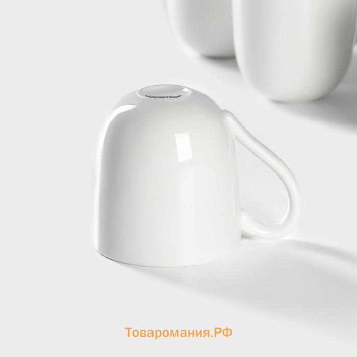 Набор кружек Magistro Mien, 270 мл, 6 шт., фарфор, белый
