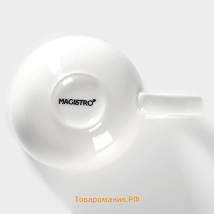 Набор кружек Magistro Mien, 270 мл, 6 шт., фарфор, белый