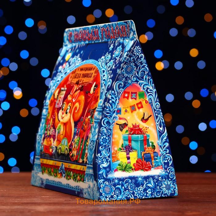 Подарочная новогодняя коробка «Дед мороз с белочкой» 24.5×11.5×23 см