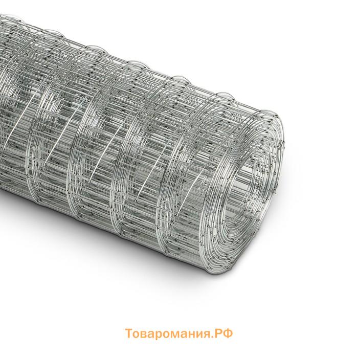 Сетка оцинкованная, сварная, 5×0.5 м, ячейка 25×25 мм, d=0.7 мм, Greengo
