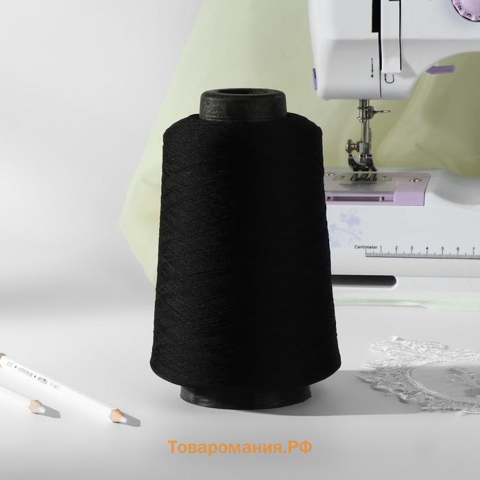 Нитки для оверлока 150D/1, 32910 м, 150D/1, текстурированные, некручёные, чёрные