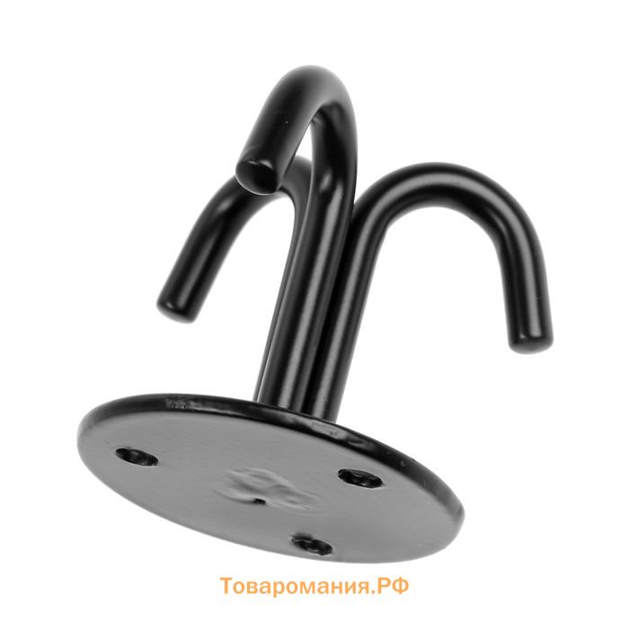 Крючок потолочный ТУНДРА, трехрожковый, черный, 10 шт.