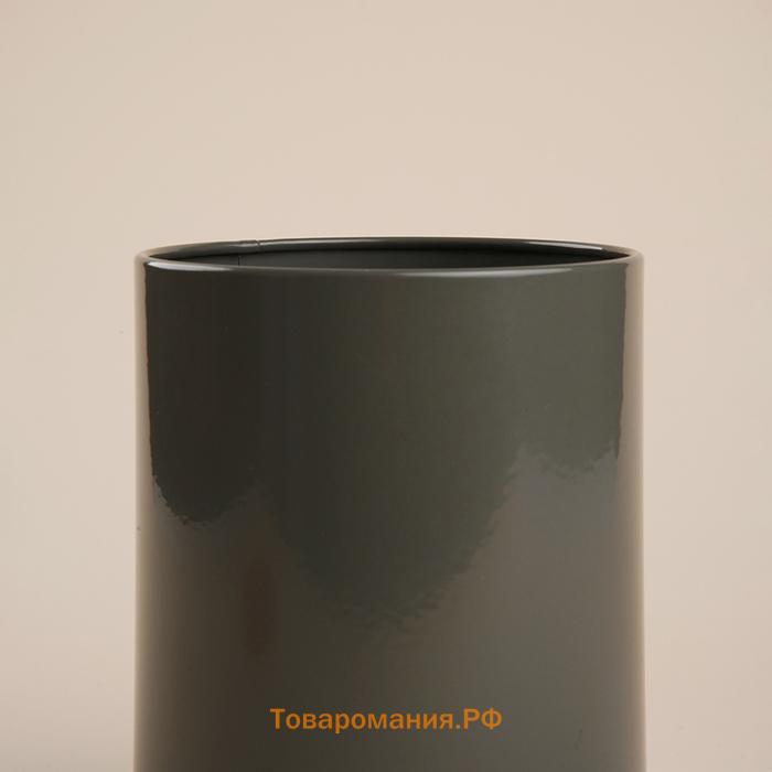 Банка для хранения SL Home «Каса Перфекто», 11×15 см, с бамбуковой крышкой, серая