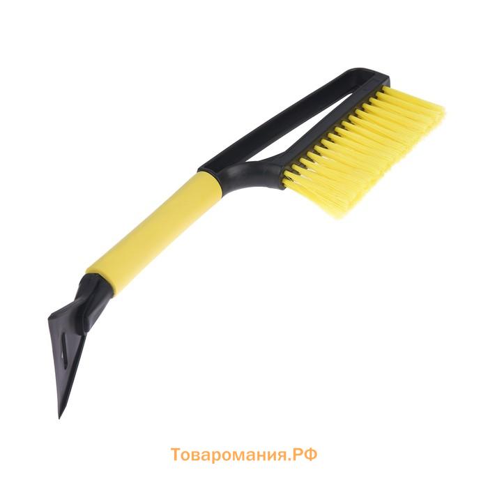 Щетка сметка, со скребком, Torso MG-011 автомобильная, мягкая ручка, 48 см, МИКС