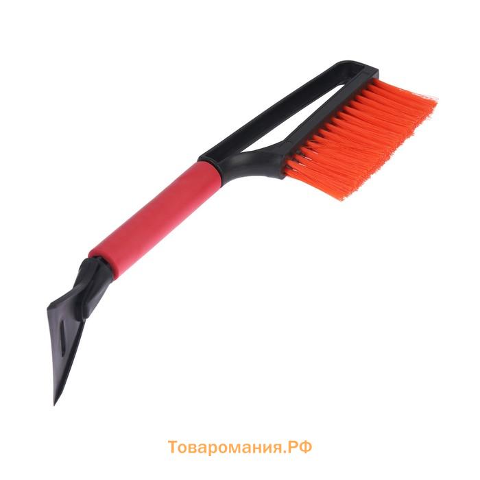 Щетка сметка, со скребком, Torso MG-011 автомобильная, мягкая ручка, 48 см, МИКС
