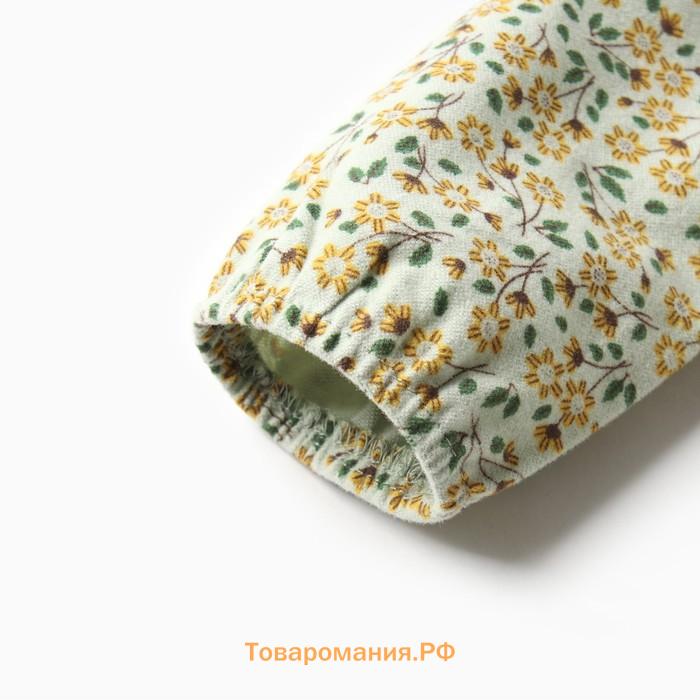 Платье для девочки MINAKU: Cotton collection, цвет фисташковый, рост 122 см