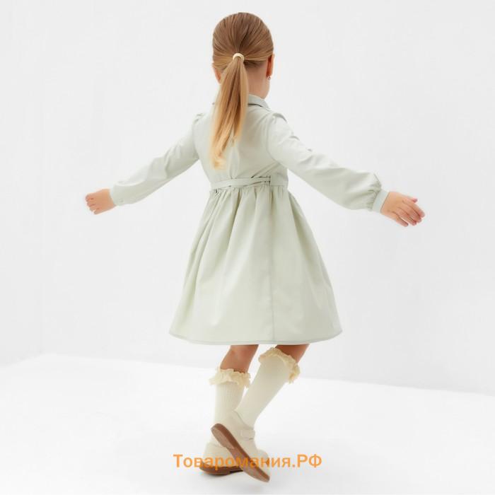 Платье для девочки MINAKU: Cotton collection цвет фисташковый, рост 104 см