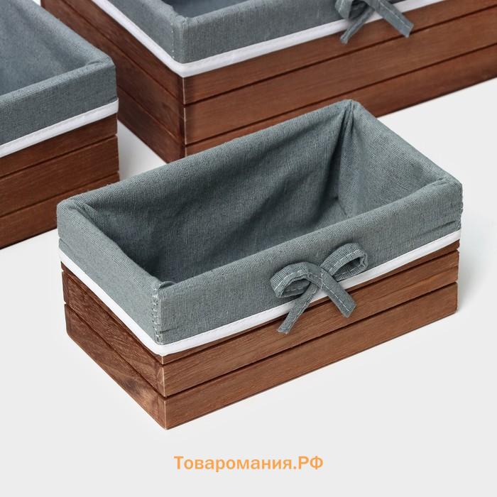 Корзины для хранения LaDо́m, 3 шт., ручной работы, прямоугольные, коричневые