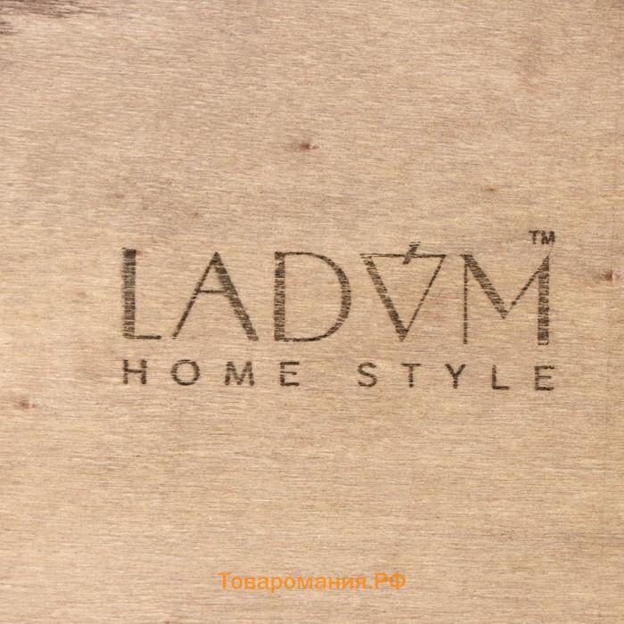 Корзины для хранения LaDо́m, 3 шт., ручной работы, прямоугольные, коричневые