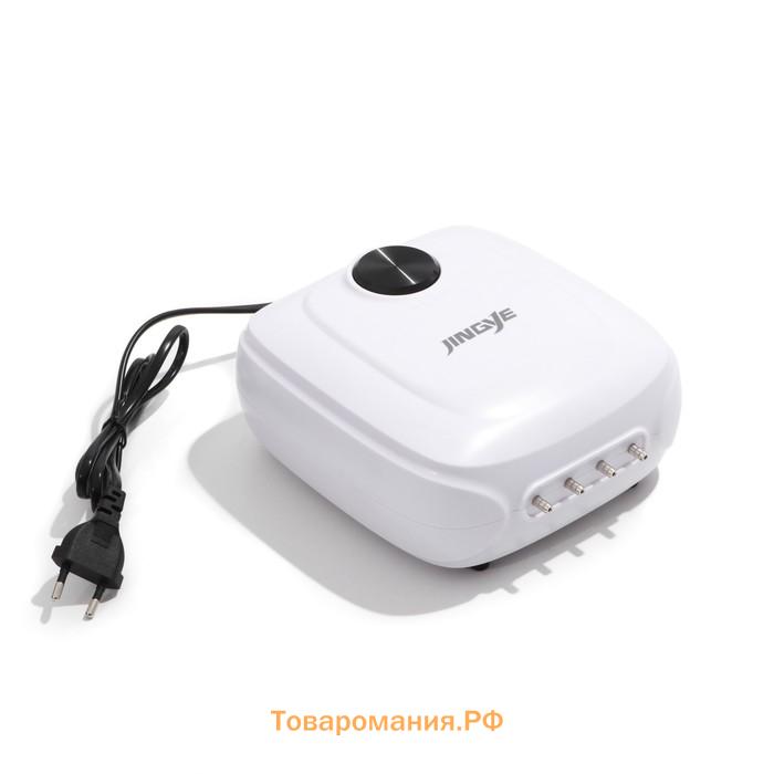 Компрессор для аквариума JINGYE YE-841, бесшумный, с регулировкой мощности,4 x 3,5 л/мин,8Вт