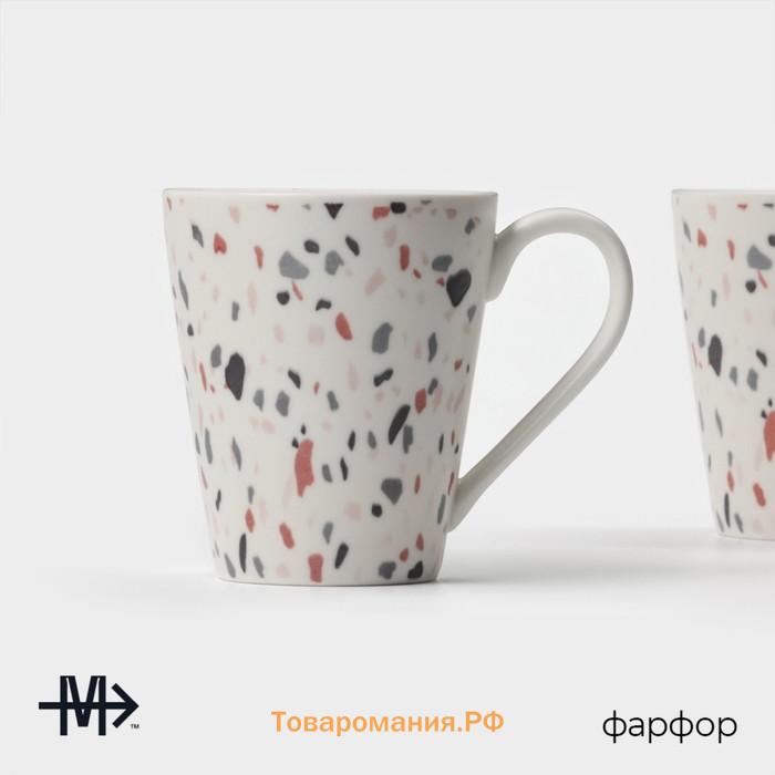 Набор кружек Magistro Terazzo, 350 мл, 2 шт., фарфор, белый