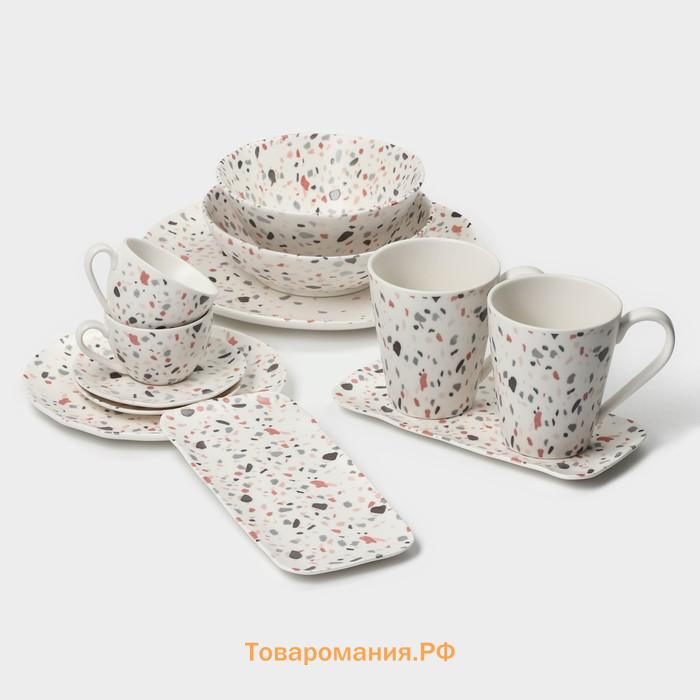 Набор кружек Magistro Terazzo, 350 мл, 2 шт., фарфор, белый