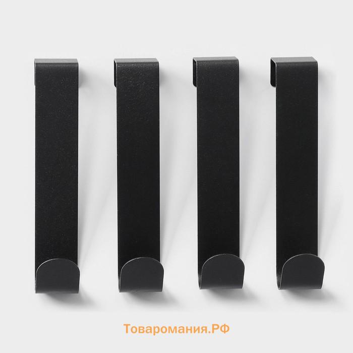 Крючки надверные SAVANNA Black Loft, 4 шт., металл, 3×12×2.2 см, чёрные