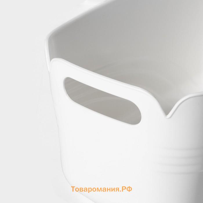 Контейнер для хранения с ручкой LaDо́m «Лаконичность», 33.5×18.5×14.5 см, белый