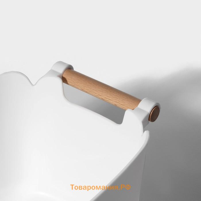 Контейнер для хранения с ручкой LaDо́m «Лаконичность», 33.5×18.5×14.5 см, белый