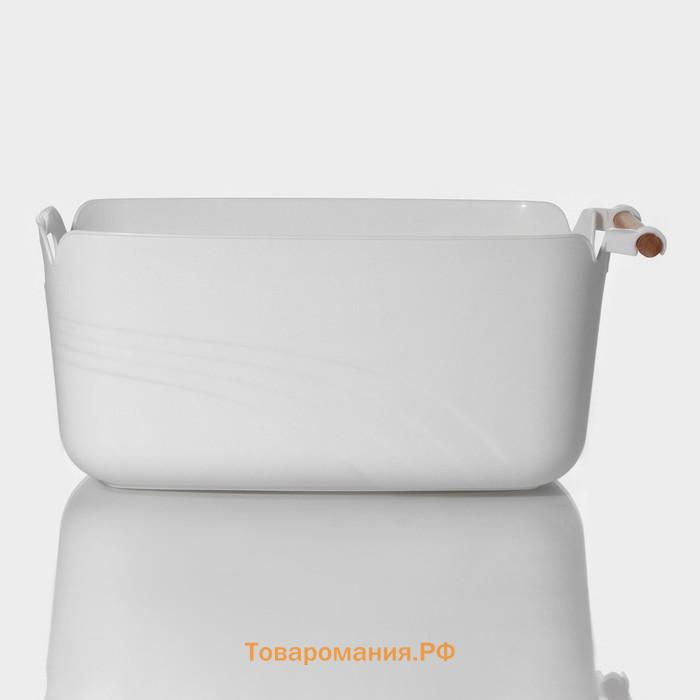 Контейнер для хранения с ручкой LaDо́m «Лаконичность», 39.5×22.5×17 см, белый
