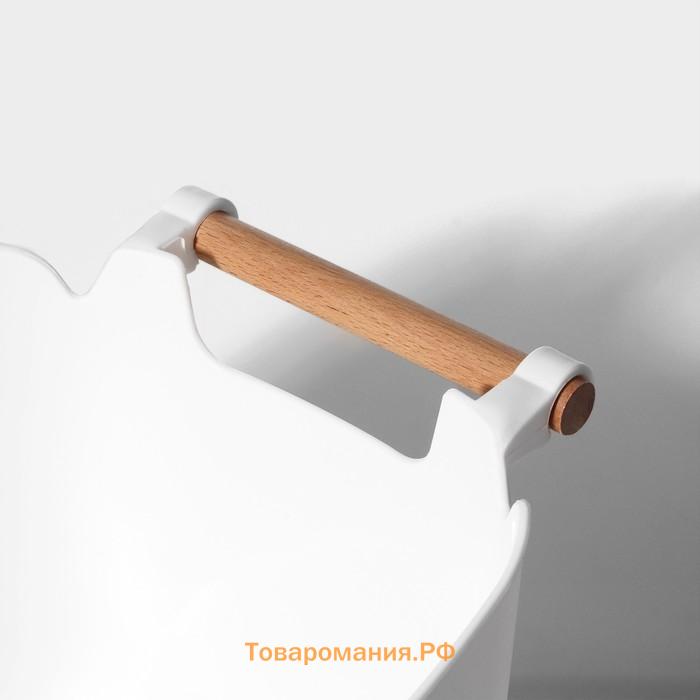 Контейнер для хранения с ручкой LaDо́m «Лаконичность», 39.5×22.5×17 см, белый