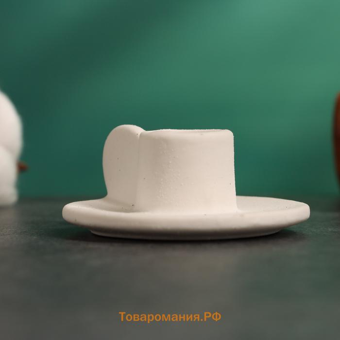 Подсвечник керамика на 1 свечу TAKE IT EASY «Саймон», белый песок, 3×6×6см