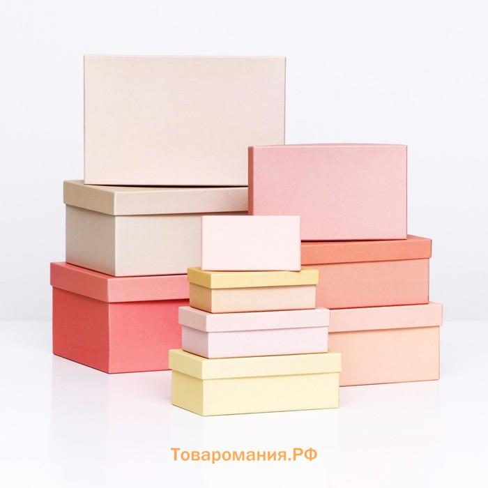 Набор прямоугольных коробок 10 в 1,«Кремовый» 30×20×13 - 12×6.5×4 см