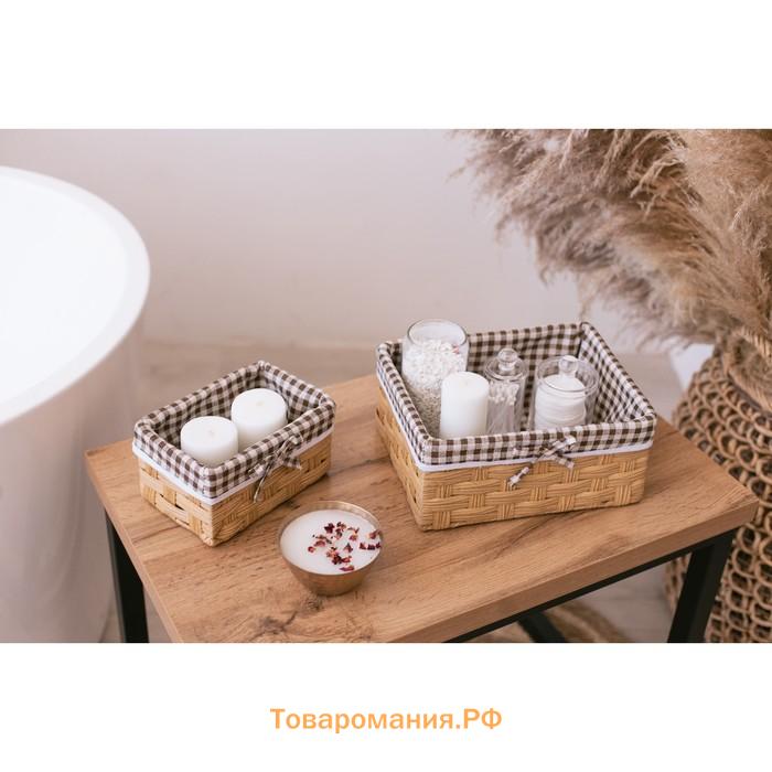 Корзины для хранения LaDо́m, 3 шт., ручное плетение, пластик, бежевые