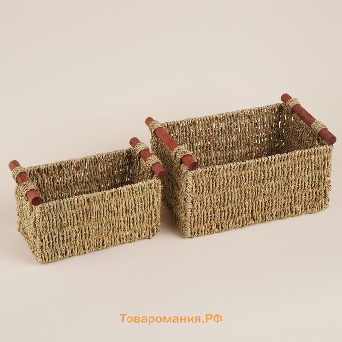 Корзины для хранения SL Home, плетёные, ручной работы, 2 шт., 23×13×14 см, 29×19×16 см